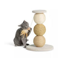 Whisker City® 19-in Three Ball Cat Scratching Post and Dangling Toy, Tan, Brown