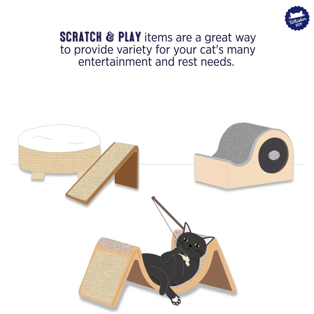 Whisker City® Stretch 'n Scratch Cat Ramp Cat Scratcher Tan, Brown 15x7x10in