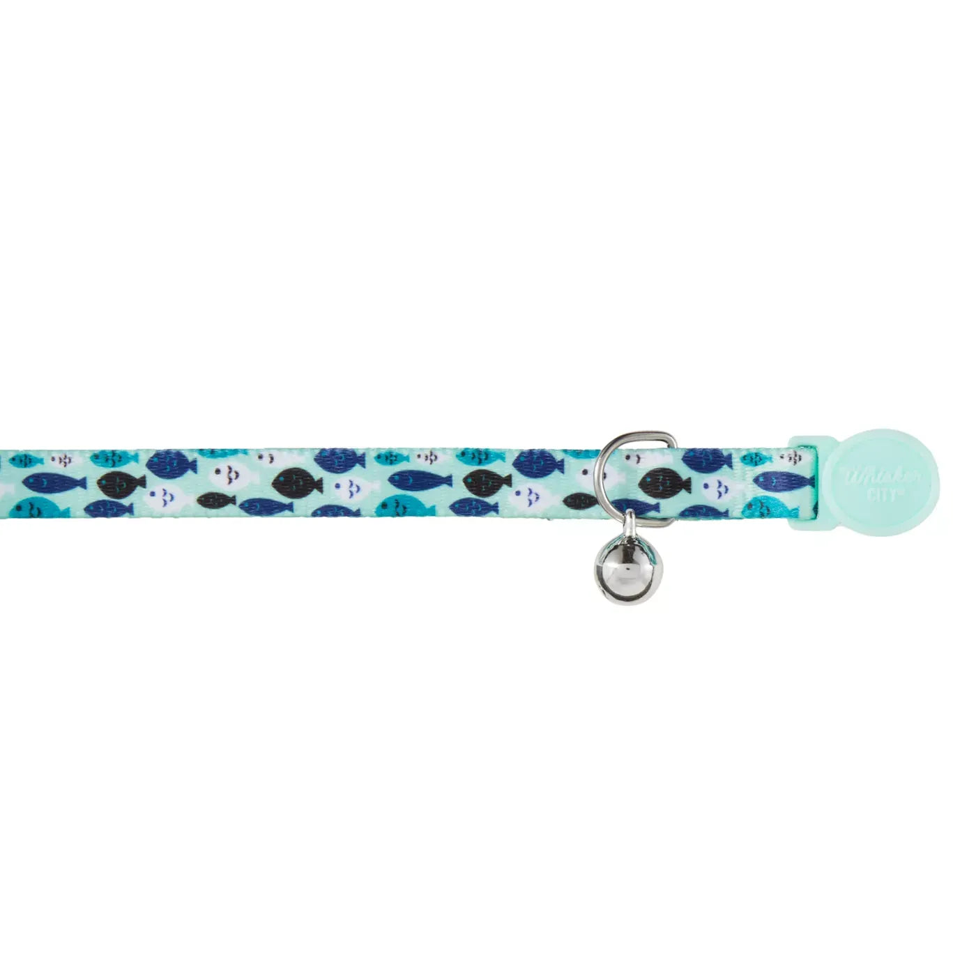 Whisker City® Fish Cat Collar, Easy Release Cat Collar, Breakaway Collar, Kitten, Light Blue