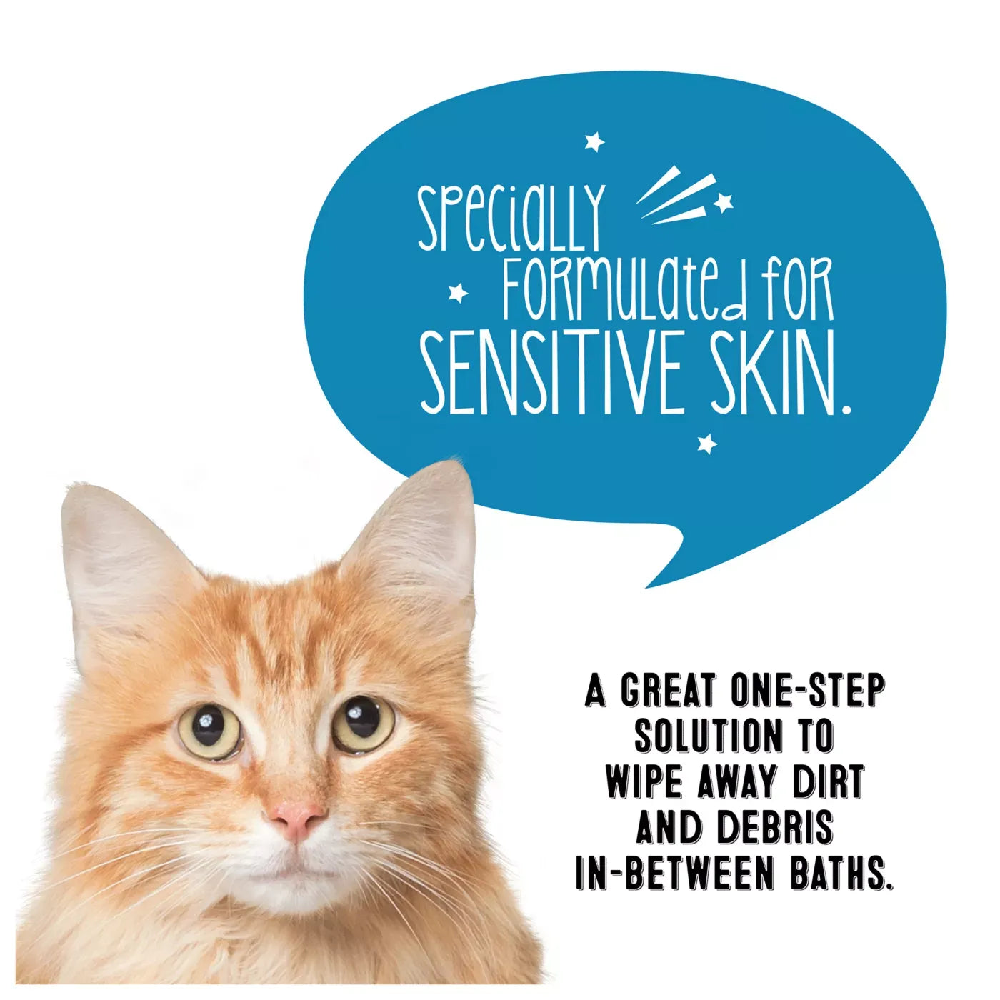 Whisker City® Hypoallergenic Sensitive Skin Grooming Cat Wipes - Unscented 100 Count
