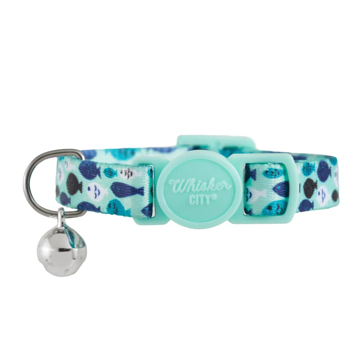 Whisker City® Fish Cat Collar, Easy Release Cat Collar, Breakaway Collar, Kitten, Light Blue
