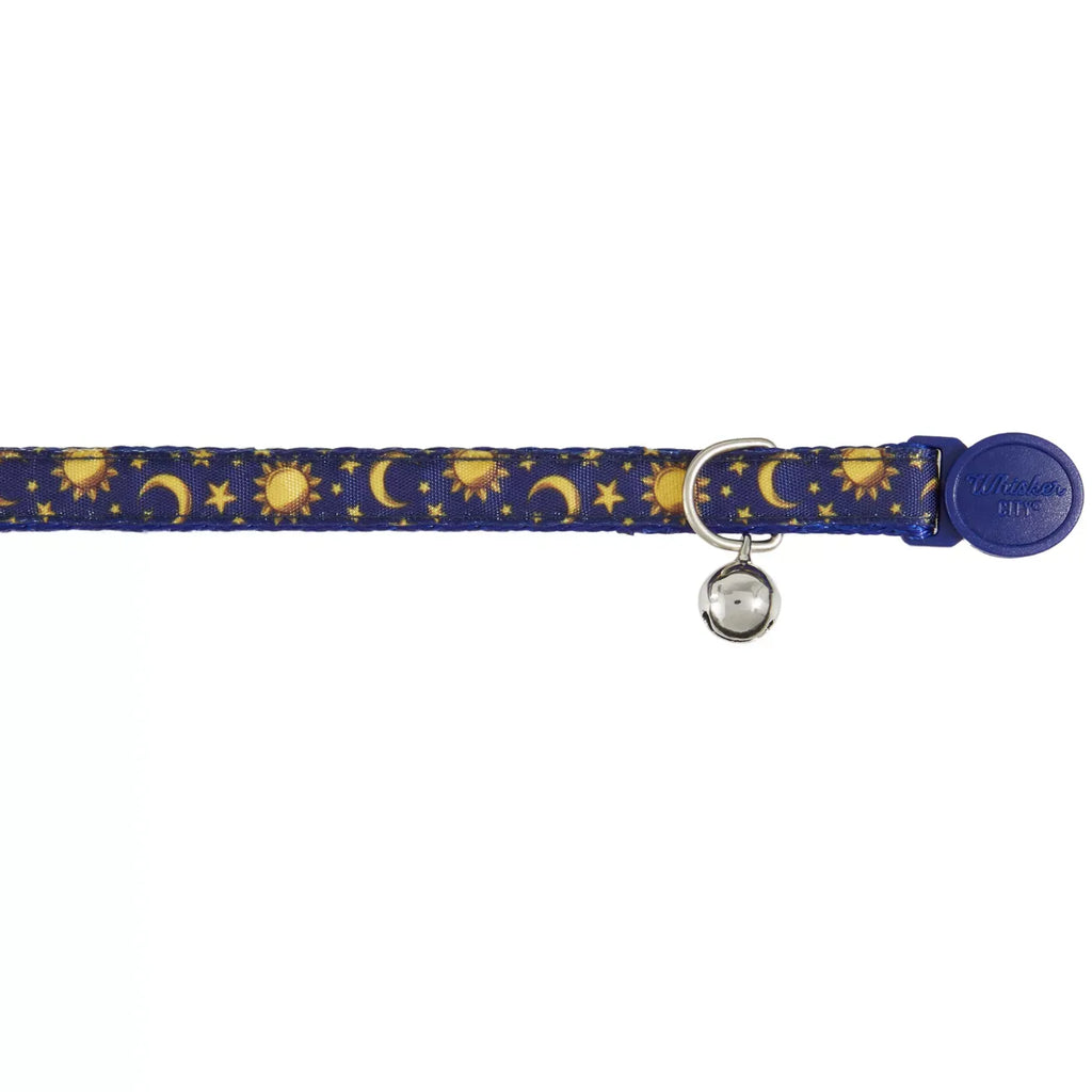 Whisker City® Breakaway Cat Collar, Breakaway Kitten Collar, Moons & Stars, Blue
