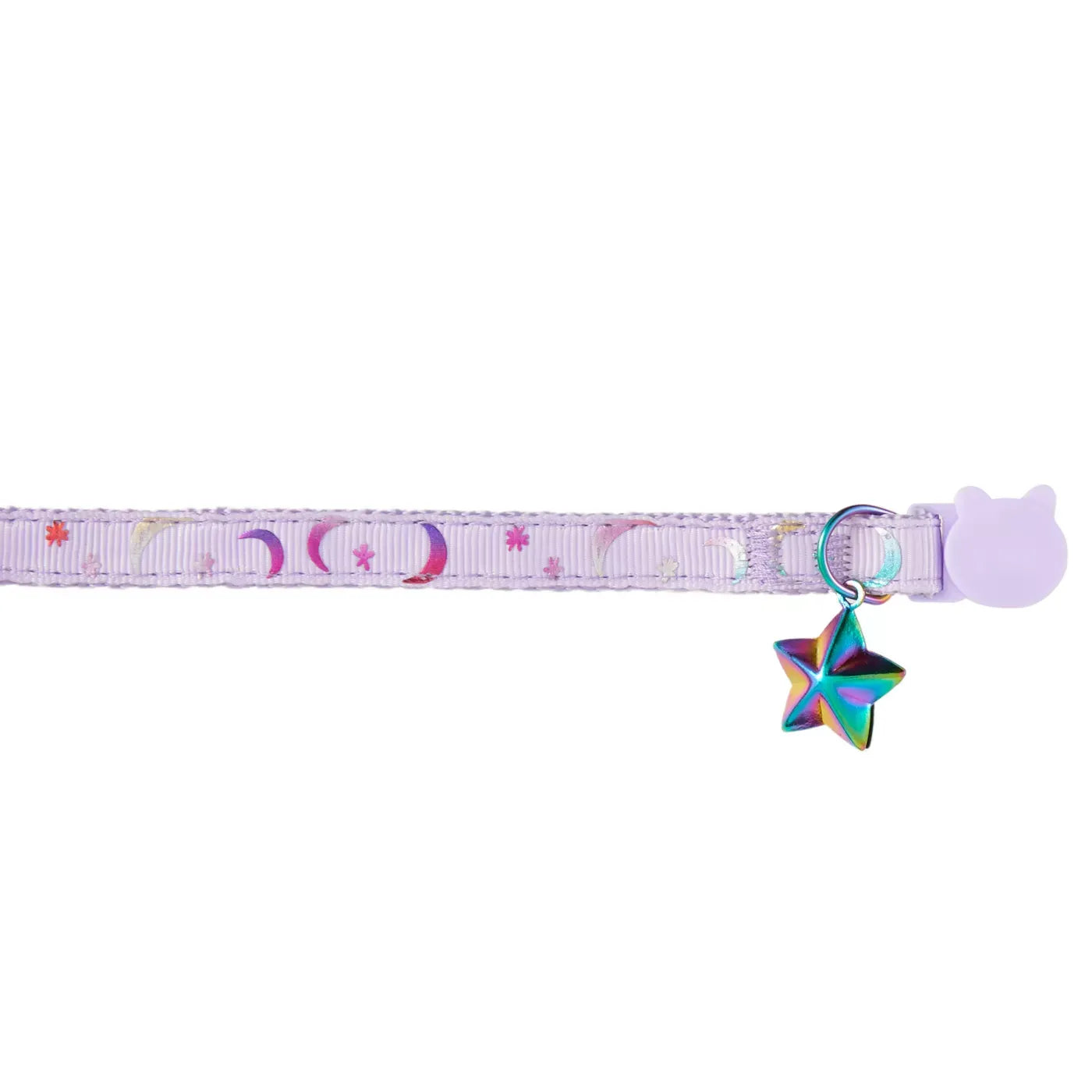 Whisker City® Purple Moons Cat Collar, Easy Release Cat Collar, Breakaway Collar, Kitten, Lavender