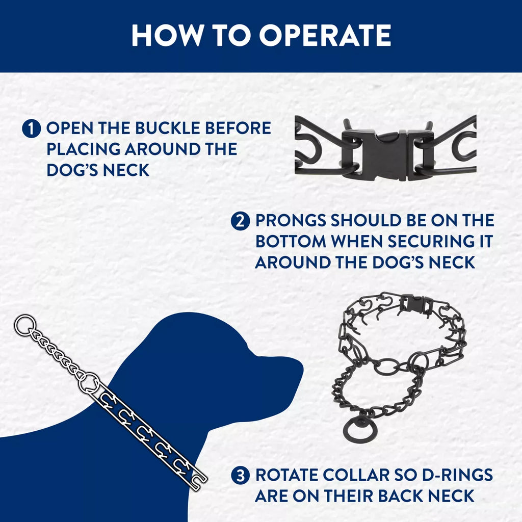 Top Paw® No-Pull, Prong Dog Collar, Black