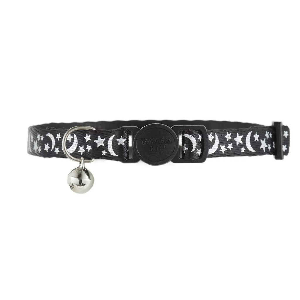 Whisker City® Moon & Stars Cat Collar, Black & White Cat Collar, Break-Away Collar, Multiple Sizes