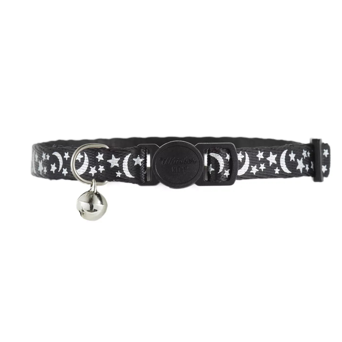 Whisker City® Moon & Stars Cat Collar, Black & White Cat Collar, Break-Away Collar, Multiple Sizes