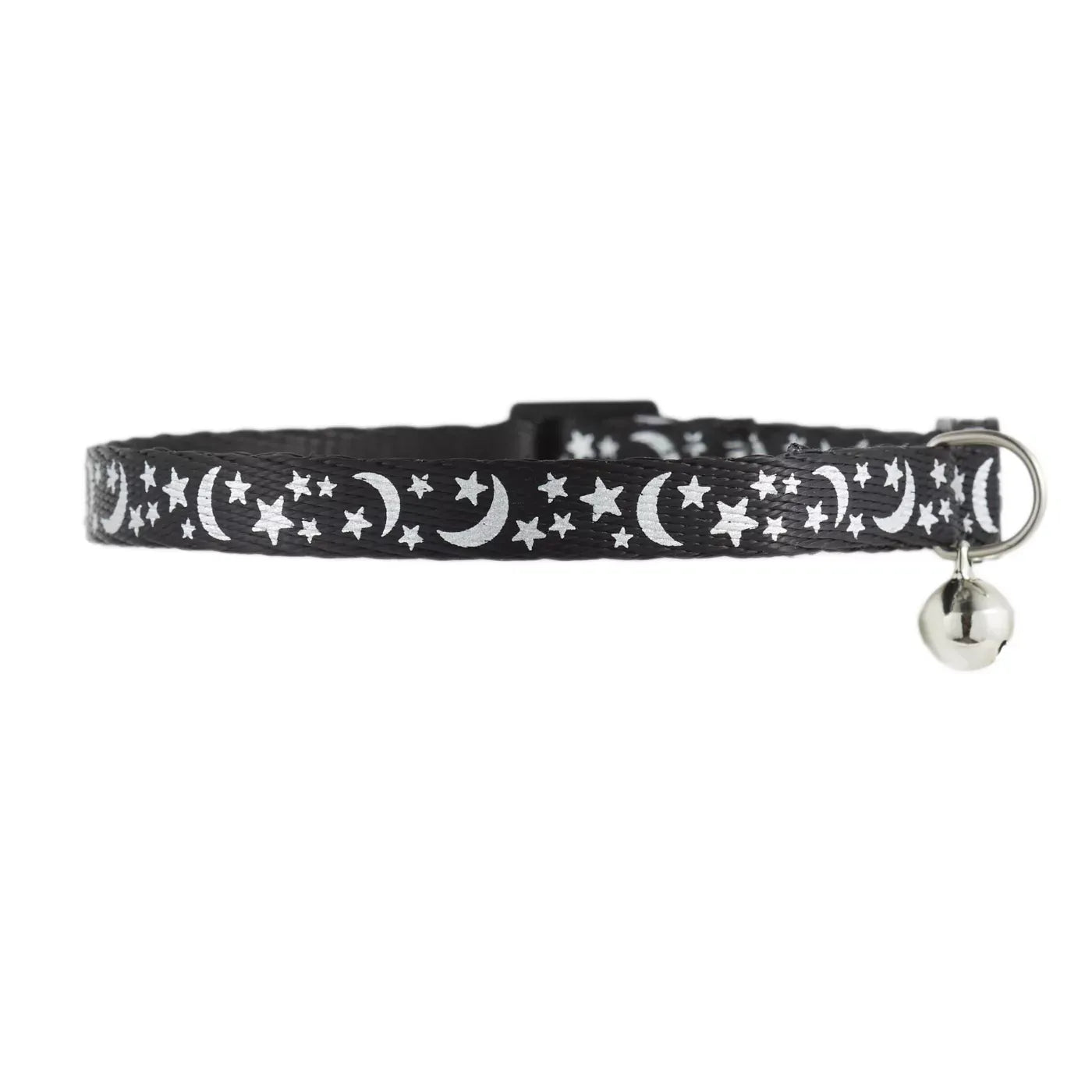 Whisker City® Moon & Stars Cat Collar, Black & White Cat Collar, Break-Away Collar, Multiple Sizes