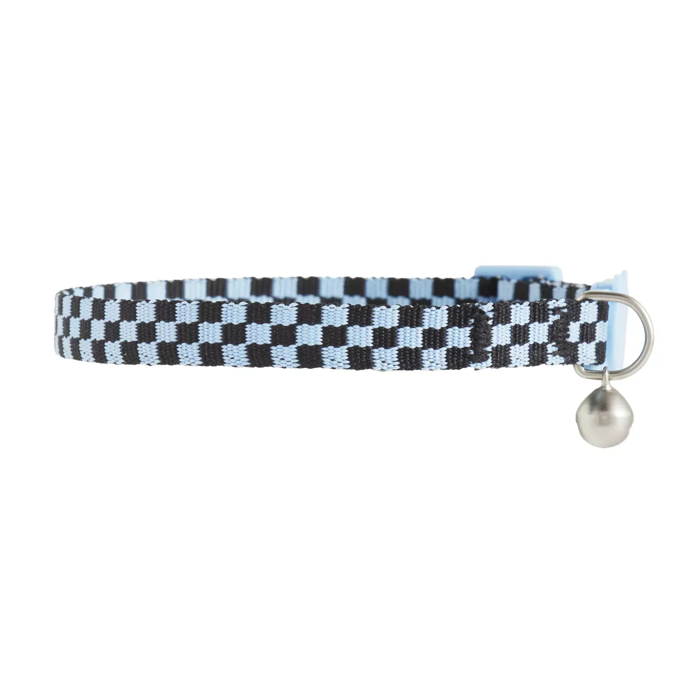 Whisker City® Blue Checkered Cat Collar, Easy Release Cat Collar, Breakaway Collar, Kitten, Blue
