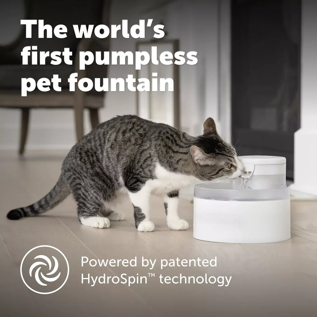 PetSafe® Outlast Pumpless Hydrospin Water Fountain 60 oz/1.7L- Water Filter Included