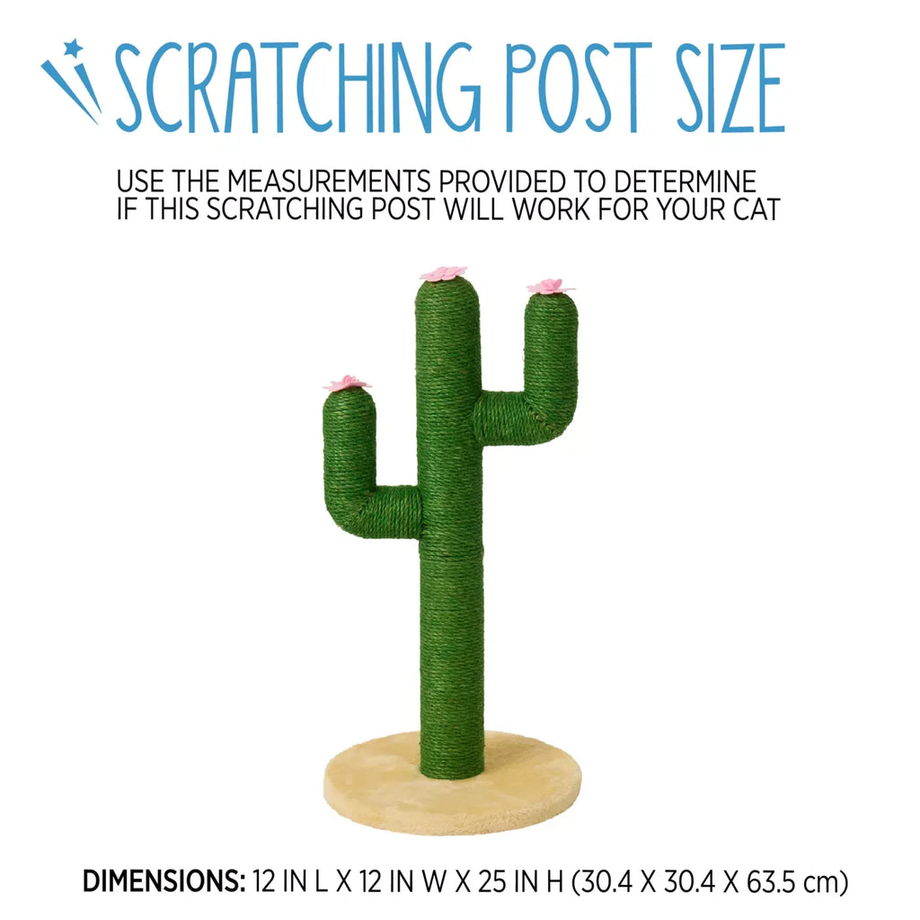Whisker City® 26-in Green Cactus Sisal Cat Scratching Post