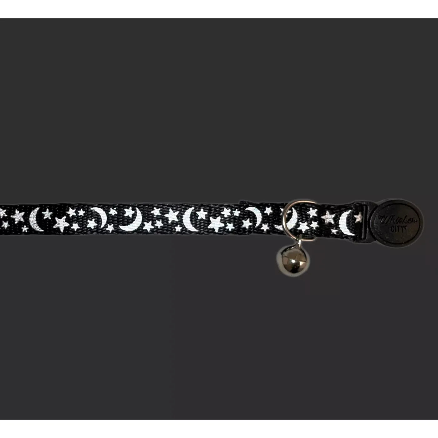 Whisker City® Moon & Stars Cat Collar, Black & White Cat Collar, Break-Away Collar, Multiple Sizes