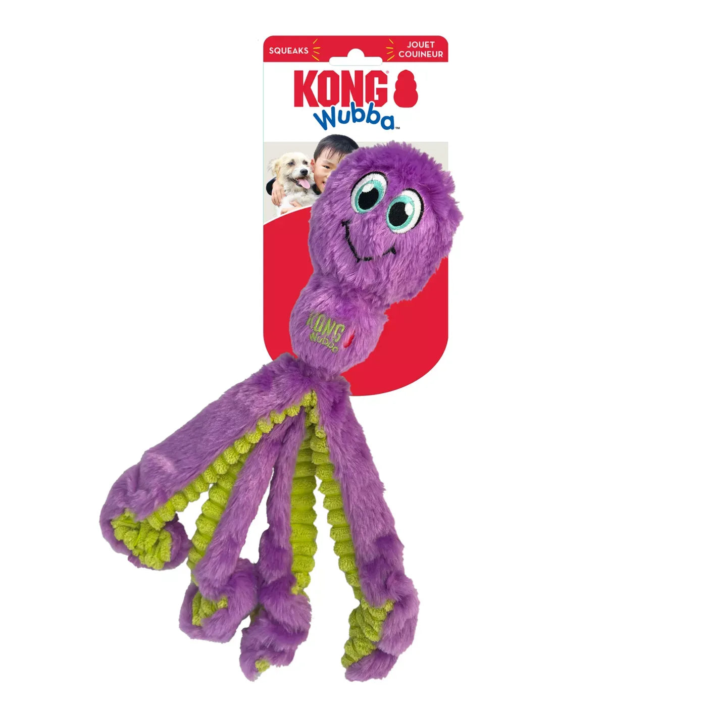 KONG® Wubba Octopus Squeaker Tug Dog Toy (COLOR VARIES)
