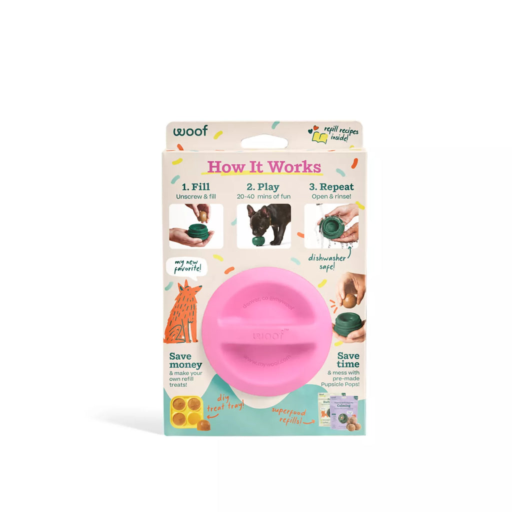 WOOF Pupsicle Treat-Dispensing Dog Toy, Varies by Color & Size