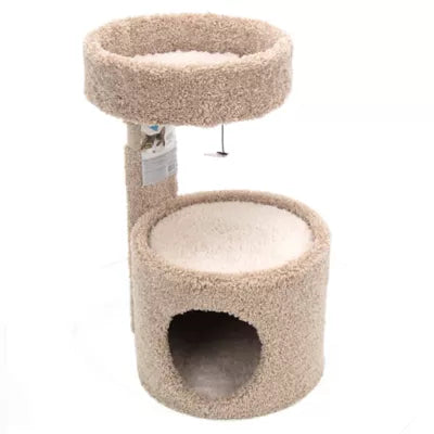 Whisker City® 27-in Carpet Cat Condo with Danlging Toy (COLOR VARIES)