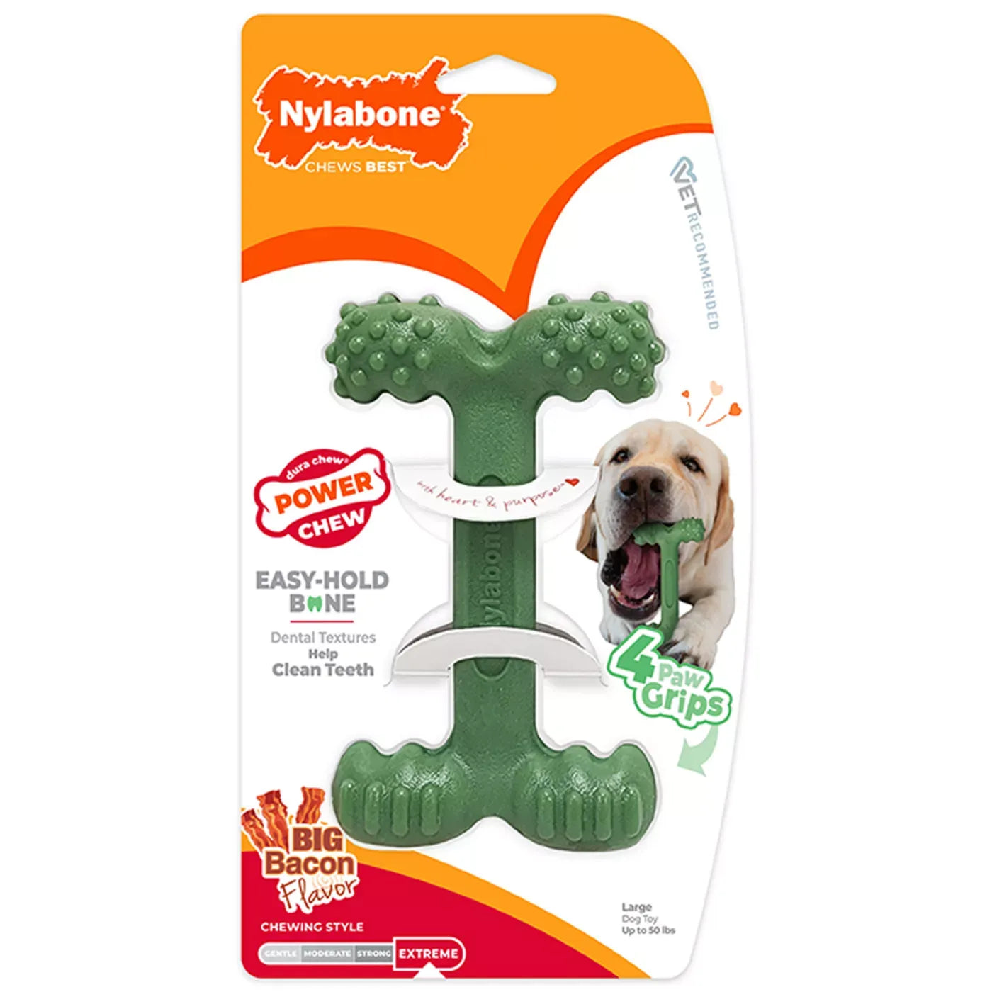 Nylabone® Power Chew Durable Dog Toy, Bacon Flavor