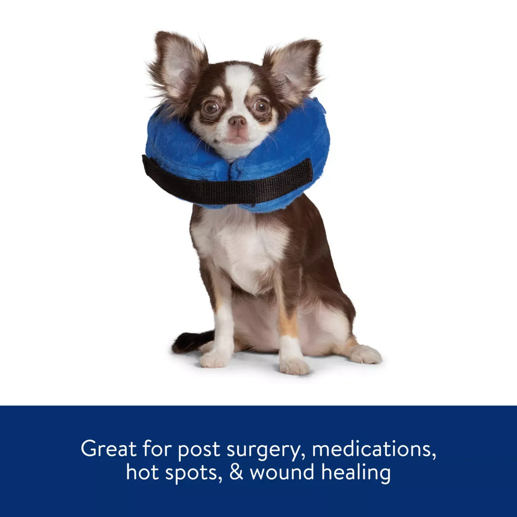 Dog MX Inflatable E-Collar Cone for Dogs, Post-Surgery & Hot Spot Healing, Blue, Multiple Sizes