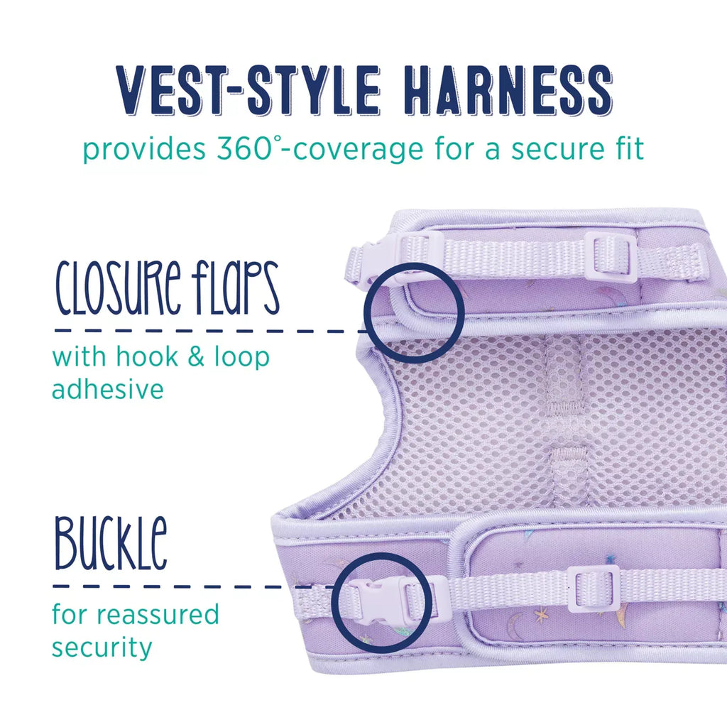 Whisker City® Cat Leash & Harness Combo, Purple Moons