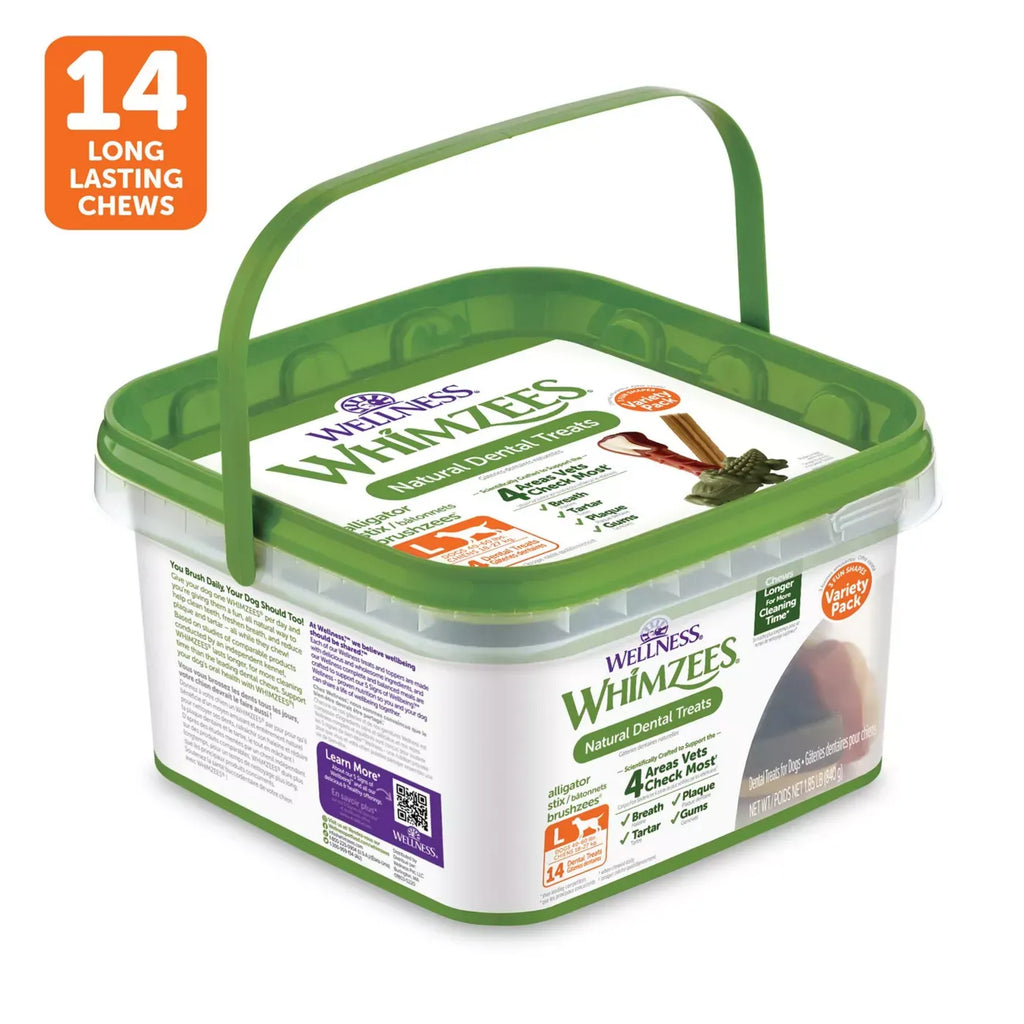 WHIMZEES Variety Value Box Large Dental Dog Treat - Natural, Grain Free, 24 Count