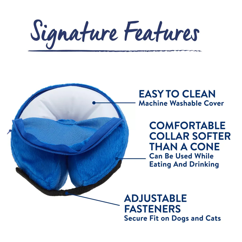 Dog MX Inflatable E-Collar Cone for Dogs, Post-Surgery & Hot Spot Healing, Blue, Multiple Sizes