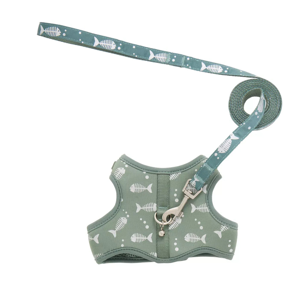 Whisker City Fish Foil Cat Harness and Leash Combo Set