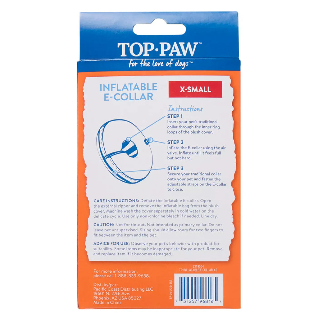 Dog MX Inflatable E-Collar Cone for Dogs, Post-Surgery & Hot Spot Healing, Blue, Multiple Sizes