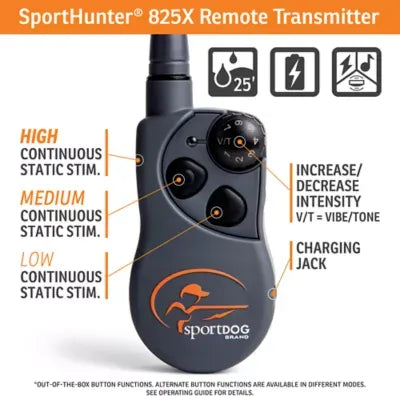 SportDOG® Brand SportHunter 825X Shock Collar - 1/2 Mile Range - Static/Vibrate/Tone