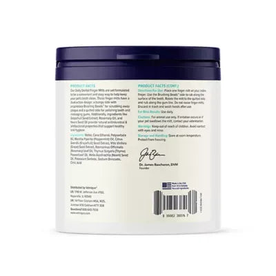 Vetnique Labs Dentablis Dog & Cat Dental Finger Mitt Wipes, Plaque Removal, Peppermint 50 Ct