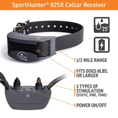 SportDOG® Brand SportHunter 825X Shock Collar - 1/2 Mile Range - Static/Vibrate/Tone