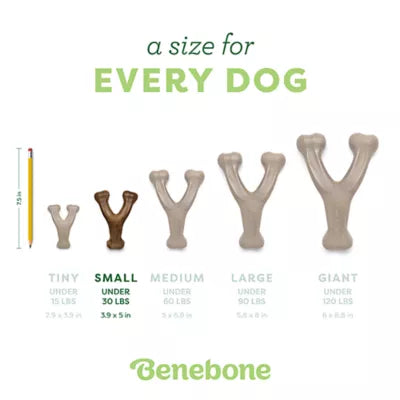 Benebones Benebone Wishbone Durable Dog Chew Toy, Bacon Flavored, Small