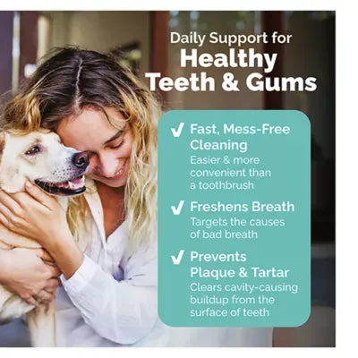 Vetnique Labs Dentablis Dog & Cat Dental Finger Mitt Wipes, Plaque Removal, Peppermint 50 Ct