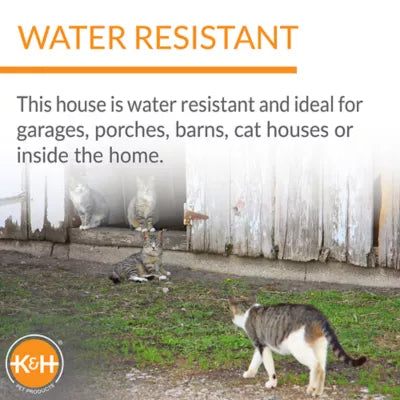 K&H Pet Products Outdoor Cat House, Weatherproof, Insulated Kitty Shelter, Removable Floor Pad